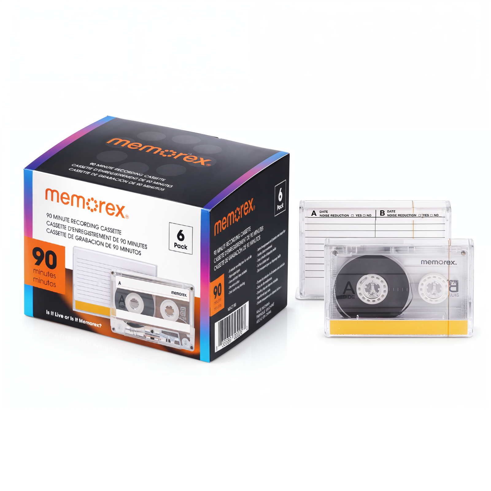 6 Pack 90 Mins. Recordable Cassette Tape