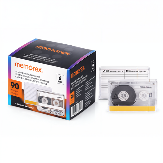 6 Pack 90 Mins. Recordable Cassette Tape